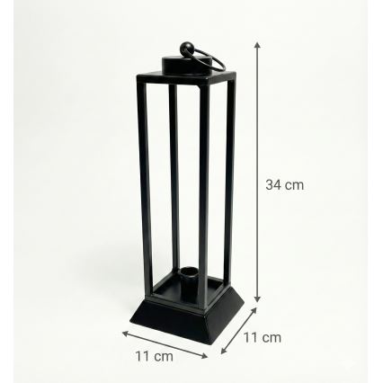 Dekoracyjna latarnia HALL 34 cm czarna