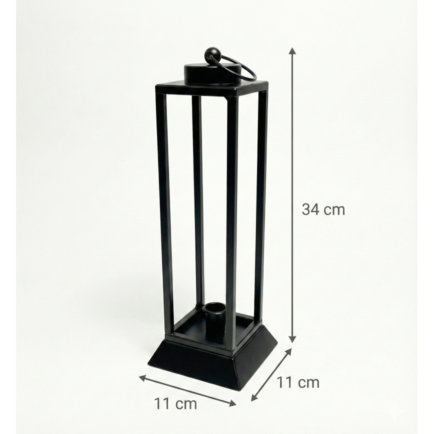 Dekoracyjna latarnia HALL 34 cm czarna