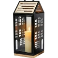 Dekoracyjna latarnia HOME 34,5 cm czarna/beżowa