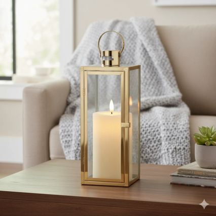 Dekoracyjna latarnia TOWER 29 cm złota