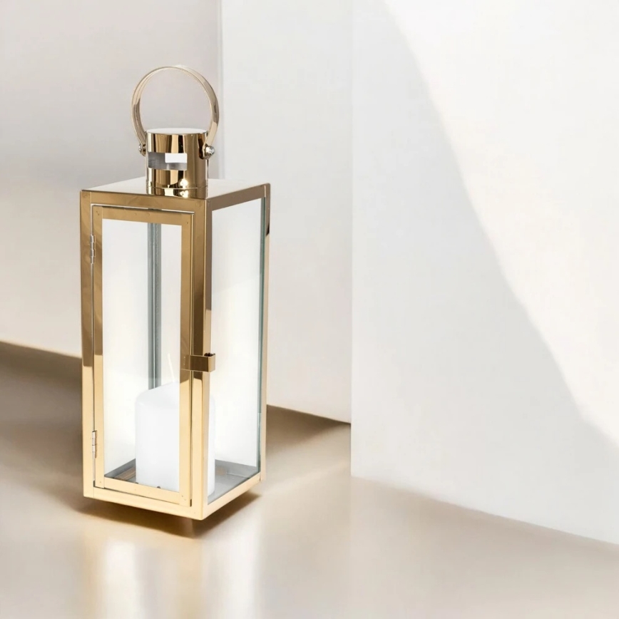 Dekoracyjna latarnia TOWER 29 cm złota