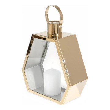 Dekoracyjna latarnia TOWER 43 cm złota