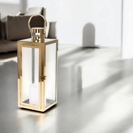 Dekoracyjna latarnia TOWER 63 cm złota