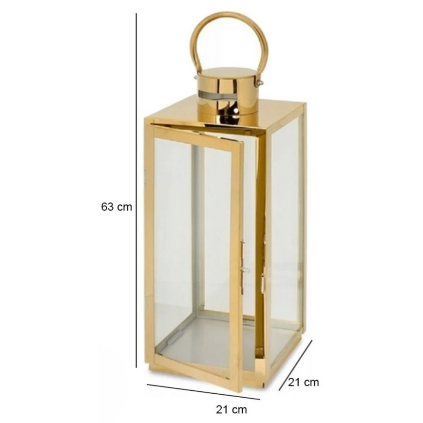 Dekoracyjna latarnia TOWER 63 cm złota