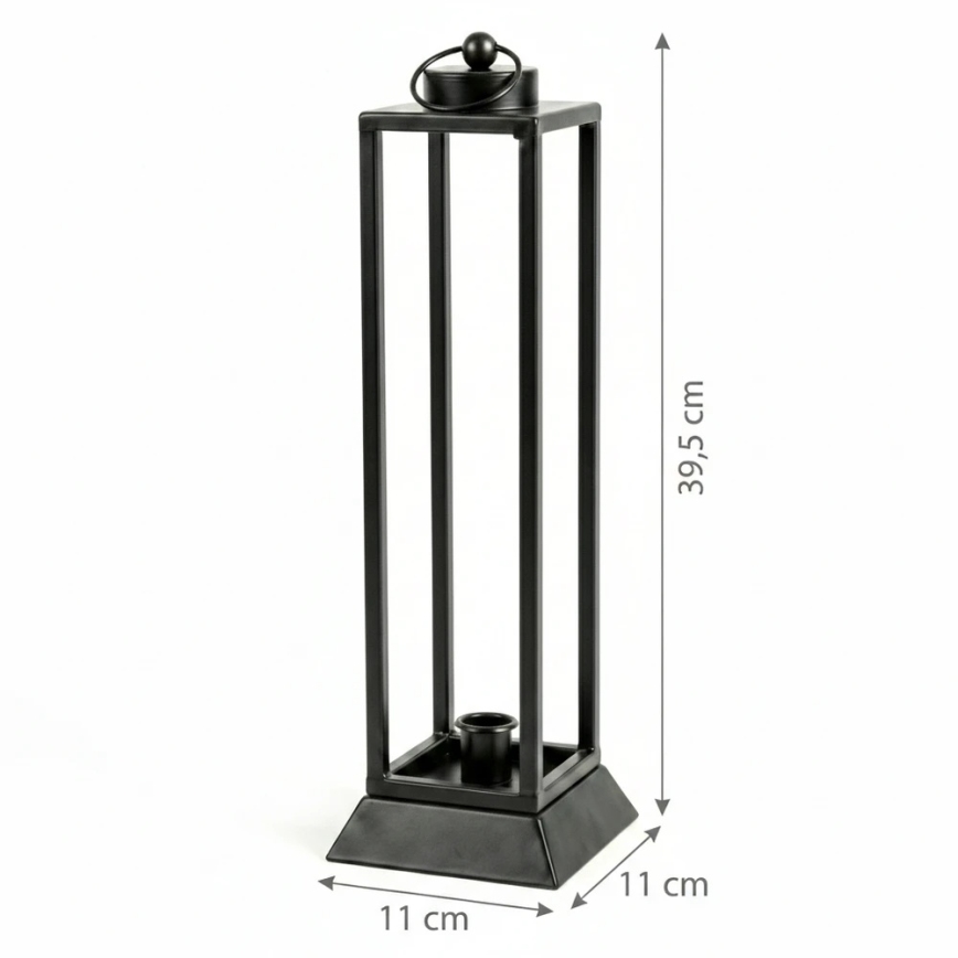 Dekoracyjny lampion HALL 39,5 cm czarny