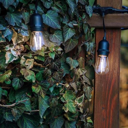 Dekoracyjny łańcuch LED do użytku zewnętrznego 30xE27/1W/230V 16,44 m IP44 czarny