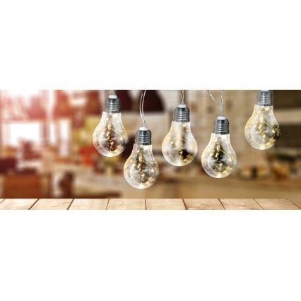 Dekoracyjny łańcuch LED SMOLDER 2,1 m 10xLED/2xAA