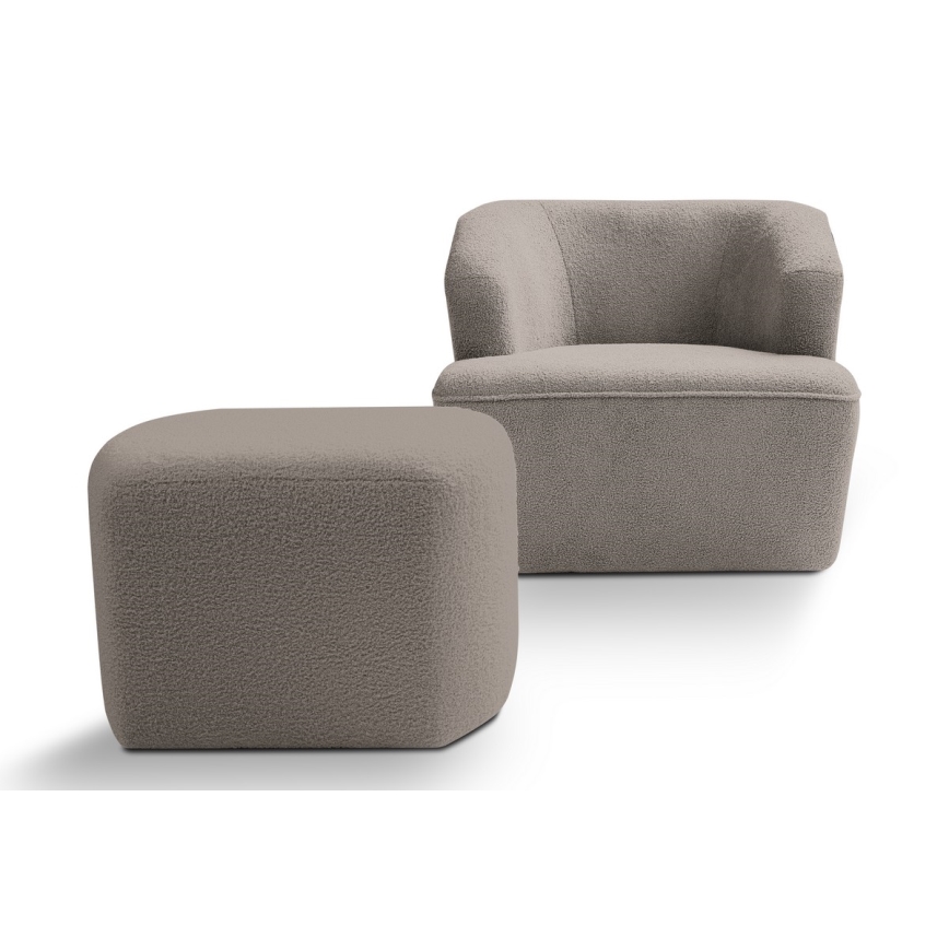 Designowy taboret ESTRELA 43x63 cm beżowy