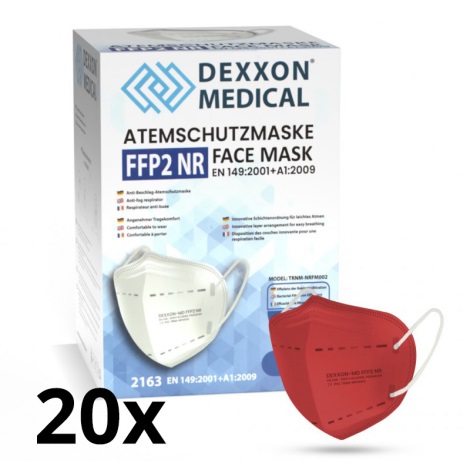 DEXXON MEDICAL Respirator FFP2 NR czerwony 20 szt.