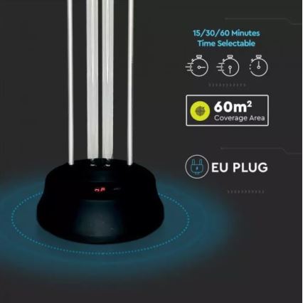 Dezynfekcyjna lampa bakteriobójcza z czujnikiem UVC/38W/230V