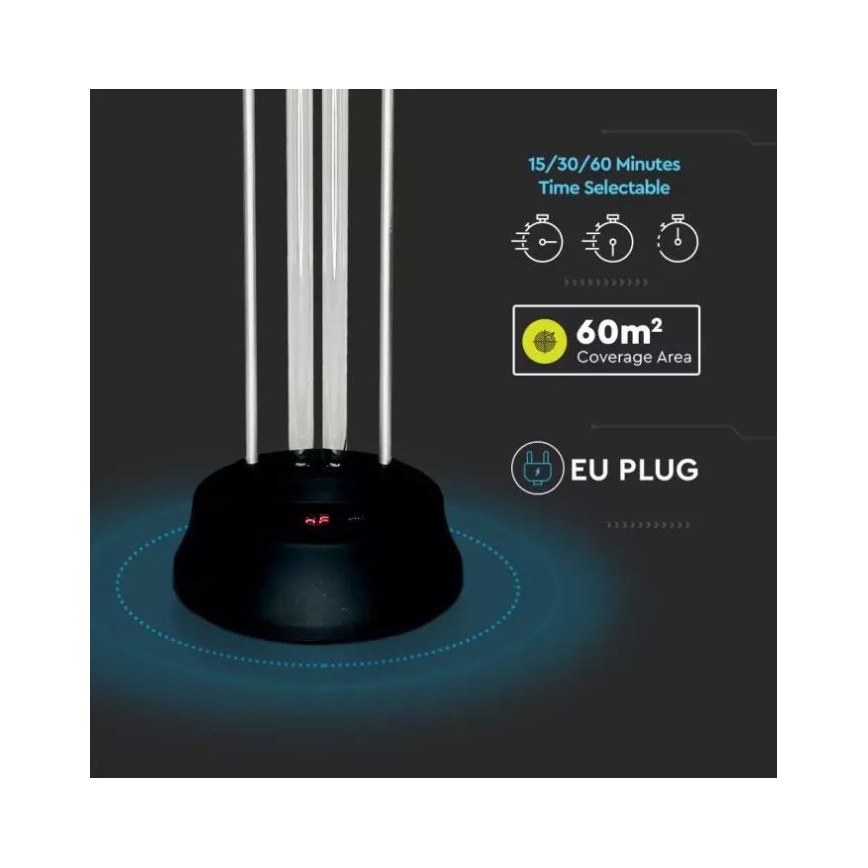 Dezynfekcyjna lampa bakteriobójcza z czujnikiem UVC/38W/230V