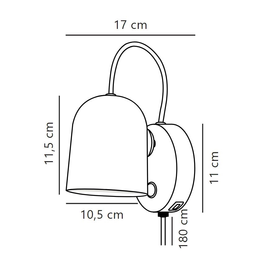 DFTP by Nordlux - Kinkiet punktowy z USB port ANGLE 1xGU10/25W/230V biały