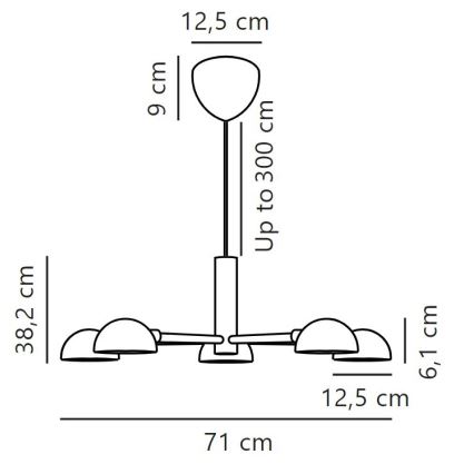 DFTP by Nordlux - Żyrandol na lince NOMI 5xE14/8W/230V czarny