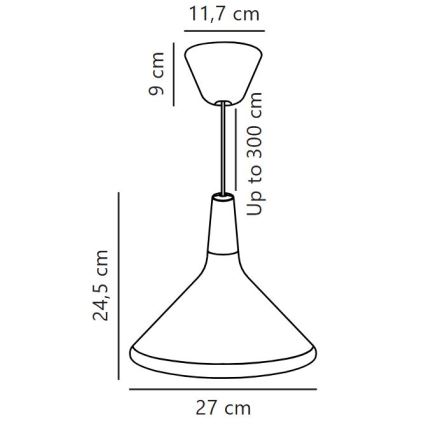 DFTP by Nordlux - Żyrandol na lince NORI 1xE27/40W/230V