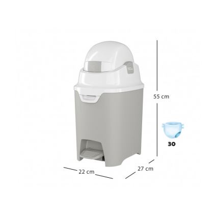 DiaperChamp - Kosz na pieluchy ONE HANDSFREE szary