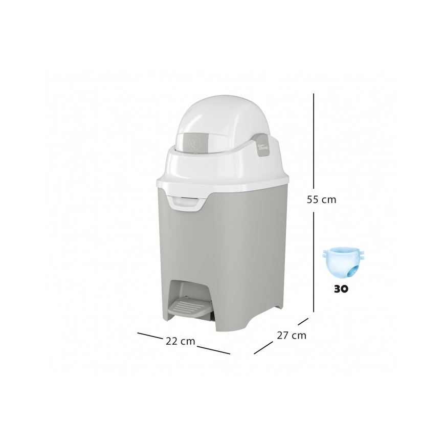DiaperChamp - Kosz na pieluchy ONE HANDSFREE szary