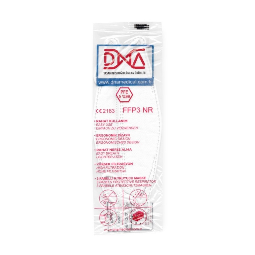 DNA respirator FFP3 NR CE 2163 Medical 1szt