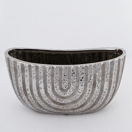 Doniczka 28x14,5 cm srebrny/brązowy