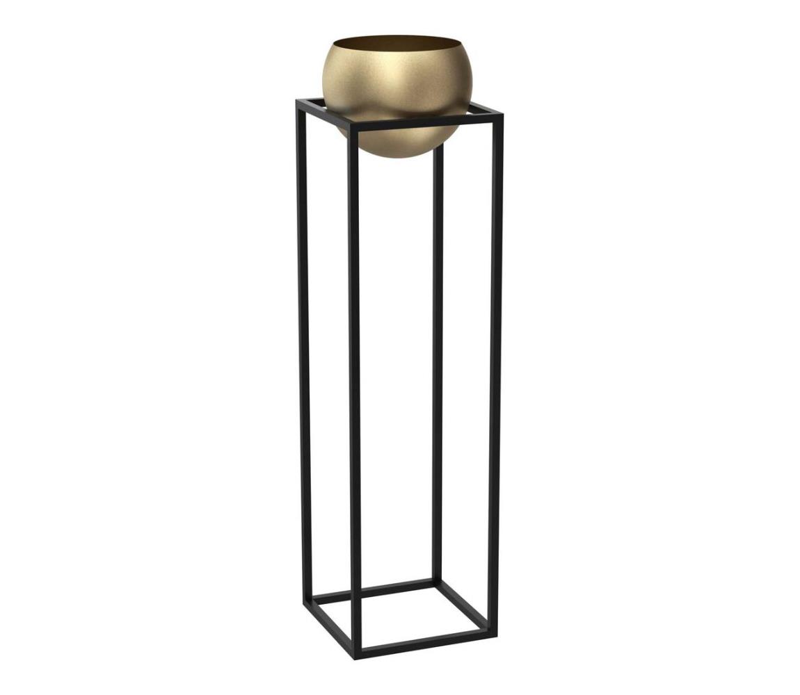 Doniczka metalowa 111,3x29 cm czarny/złoty