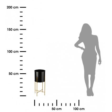 Doniczka metalowa OSLO 55x21 cm czarna/złota