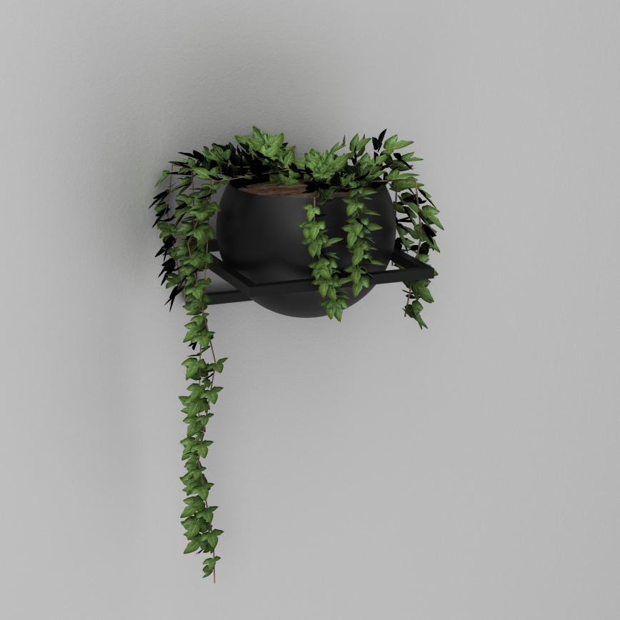 Doniczka ścienna 27x29 cm czarna