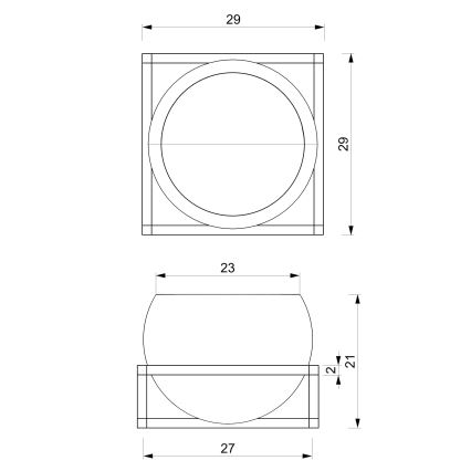 Doniczka ścienna 27x29 cm czarna
