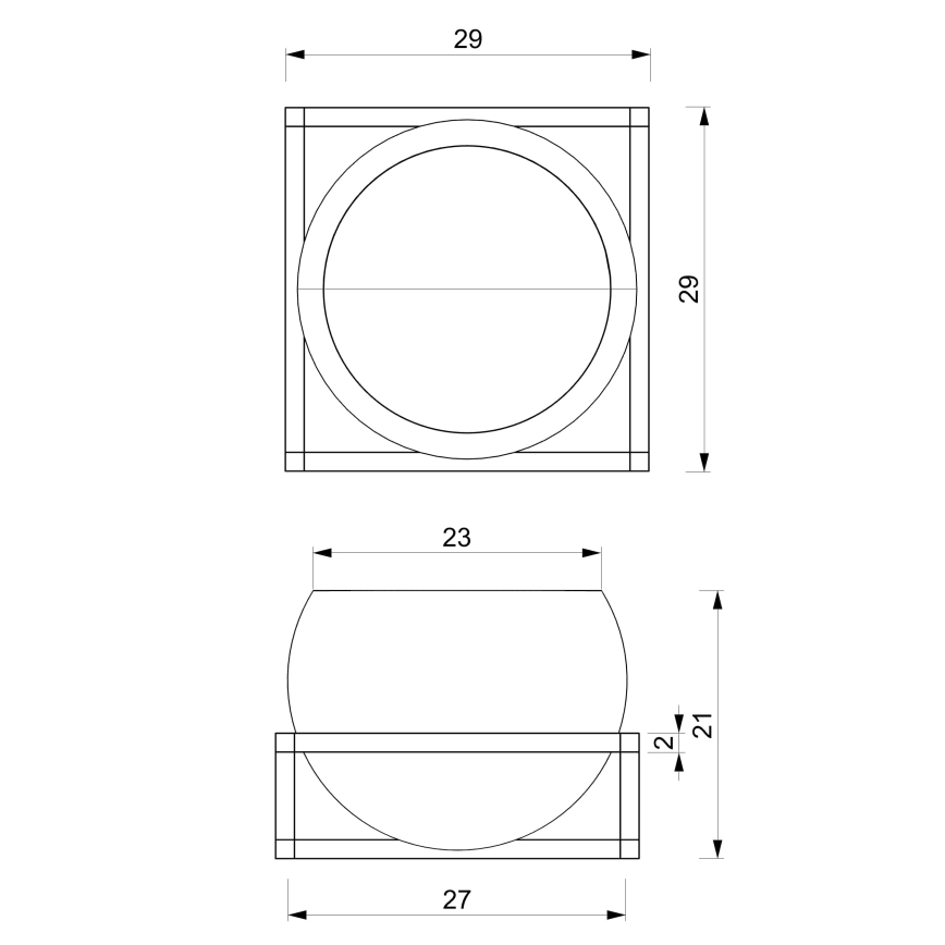 Doniczka ścienna 27x29 cm czarna