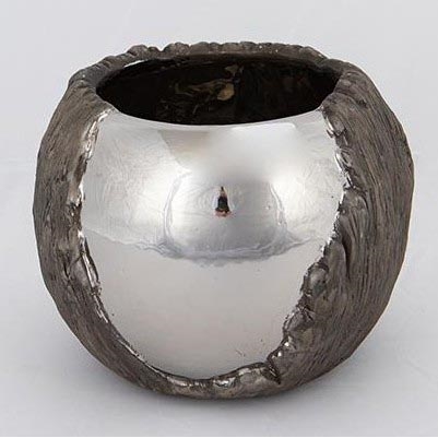 Doniczka śr. 18,5 cm srebrny/brązowy