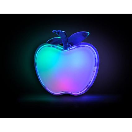 LED RGB Dziecięce światełko nocne  LED-RGB/0,5W/230V jabłko