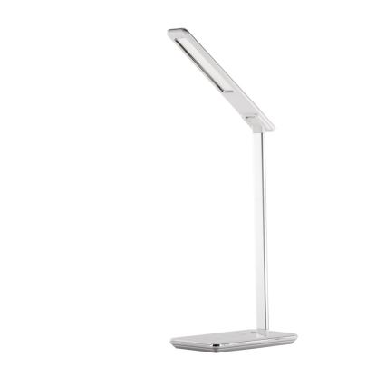 LED Dotykowa lampa stołowa z ściemniaczem i bezprzewodowym ładowaniem JOY LED/6W/230V + USB biała