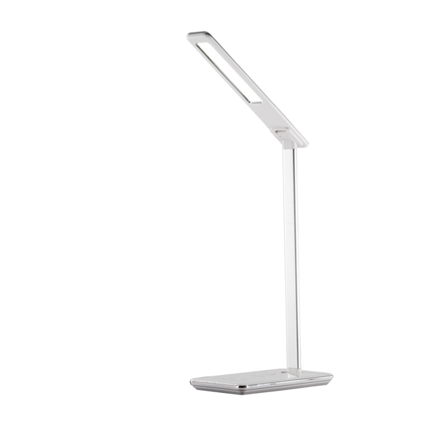 LED Dotykowa lampa stołowa z ściemniaczem i bezprzewodowym ładowaniem JOY LED/6W/230V + USB biała