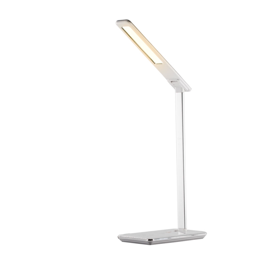 LED Dotykowa lampa stołowa z ściemniaczem i bezprzewodowym ładowaniem JOY LED/6W/230V + USB biała