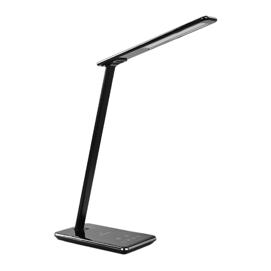 LED Dotykowa lampa stołowa ściemnialna z ładowaniem bezprzewodowym JOY LED/6W/230V + USB czarna