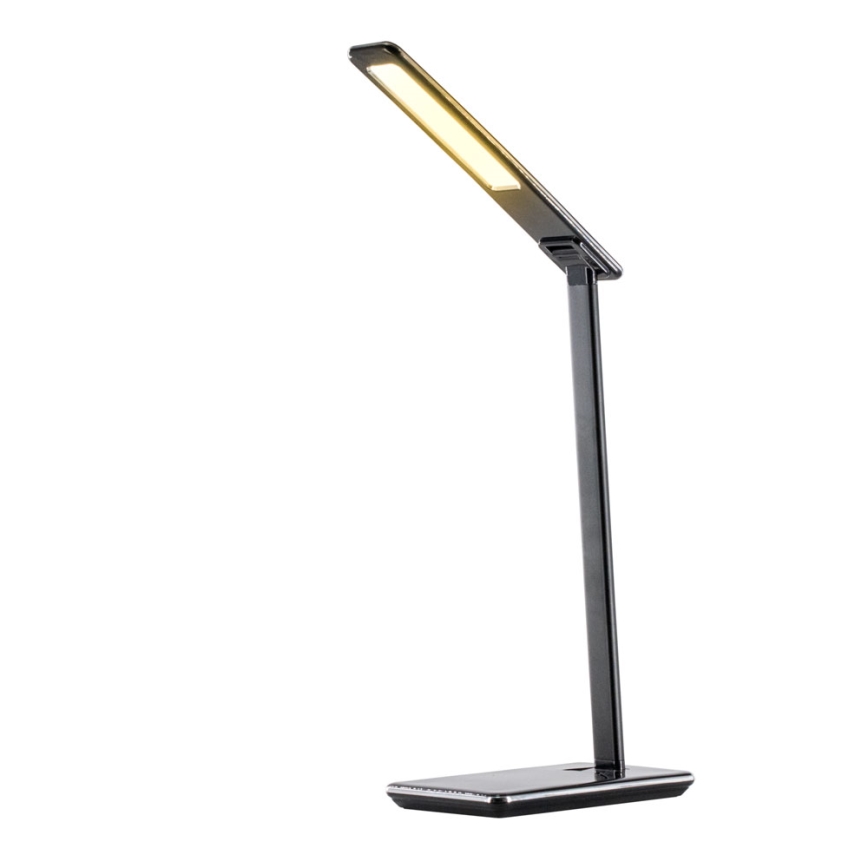 LED Dotykowa lampa stołowa ściemnialna z ładowaniem bezprzewodowym JOY LED/6W/230V + USB czarna