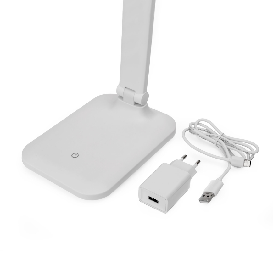 Dotykowa ściemnialna lampa stołowa LED z portem USB REMUS LED/5W/230V biała