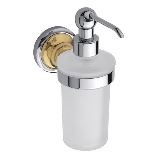 Dozownik do mydła 8x19 cm srebrny/złoty