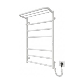 Drabinkowy grzejnik łazienkowy HOME 95W/230V 77x53 cm nierdzewny/biały prawy