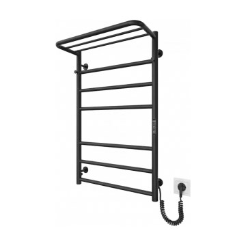 Drabinkowy grzejnik łazienkowy HOME 95W/230V 77x53 cm stal nierdzewna/czarny, prawy