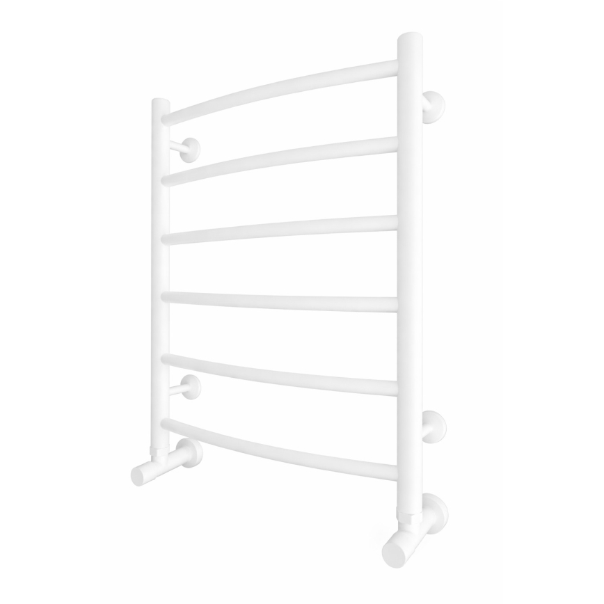 Drabinkowy grzejnik łazienkowy INOX CLASSIC 120W/230V 57x43 cm stal nierdzewna/biały