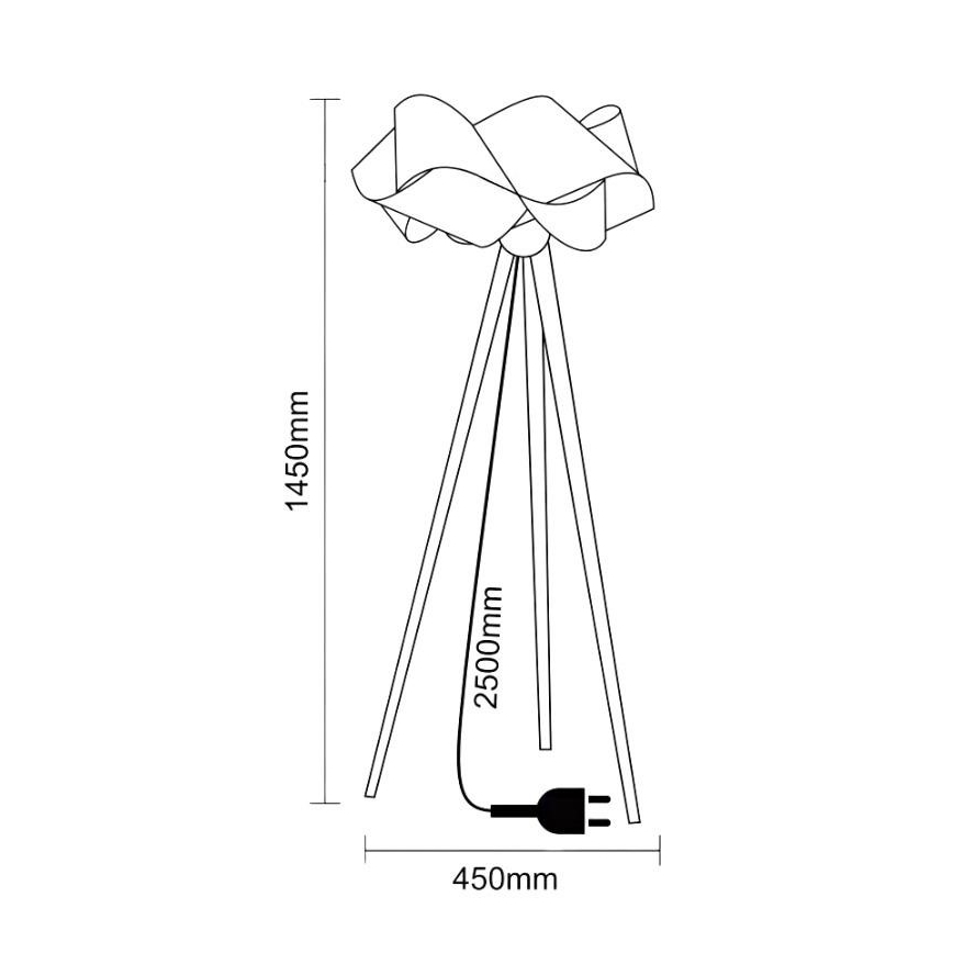 Drewniana lampa stojąca 1xE27/60W/230V lite drewno/fornir/jesion
