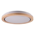 Drewniana oprawa sufitowa LED do łazienki 24W/230V śr. 39 cm IP44 dąb