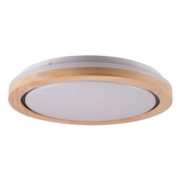 Drewniana oprawa sufitowa LED do łazienki 24W/230V śr. 39 cm IP44 dąb