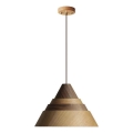 Drewniany żyrandol na lince 1xE27/60W/230V Ø 33 cm lite drewno/dąb/orzech/kauczukowiec
