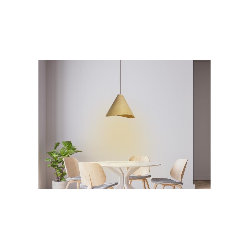 Drewniany żyrandol na przewodzie 1xE27/60W/230V śr. 33 cm lite drewno/dąb/kauczukowiec