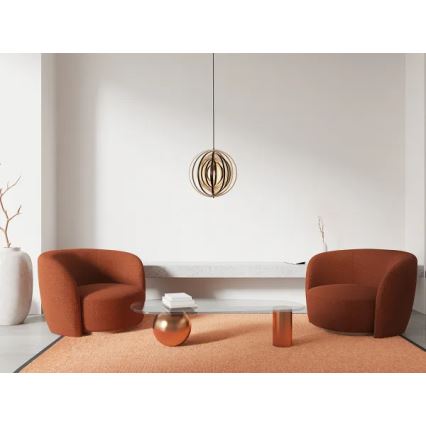 Drewniany żyrandol na przewodzie 1xE27/60W/230V śr. 43,5 cm lite drewno/fornir/drewno kauczukowe