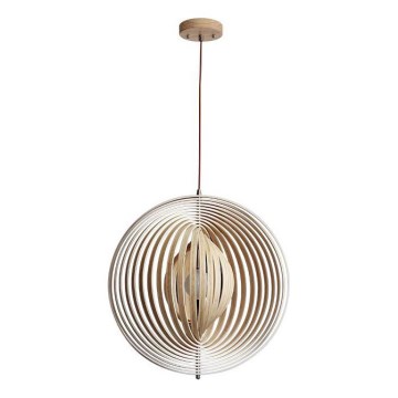 Drewniany żyrandol na przewodzie 1xE27/60W/230V śr. 43,5 cm lite/fornir/buk/drewno kauczukowe