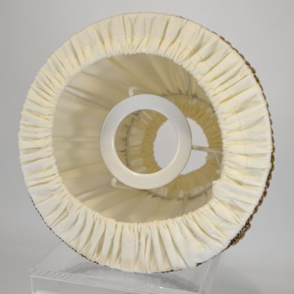 Duolla - Abażur do lampy stołowej i podłogowej E27 śr. 15 cm kremowo-brązowy