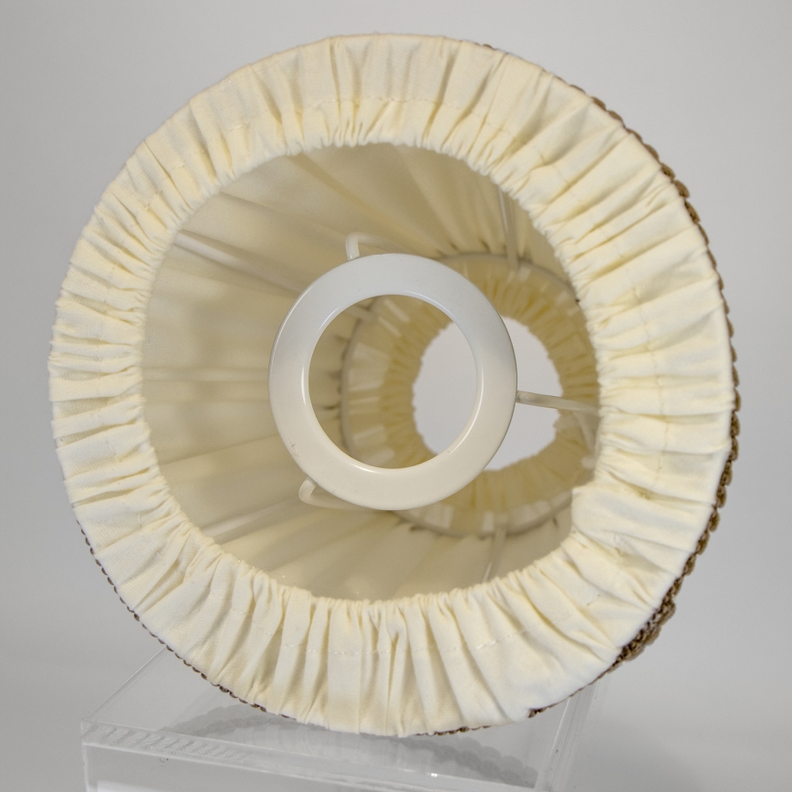 Duolla - Abażur do lampy stołowej i podłogowej E27 śr. 15 cm kremowo-brązowy