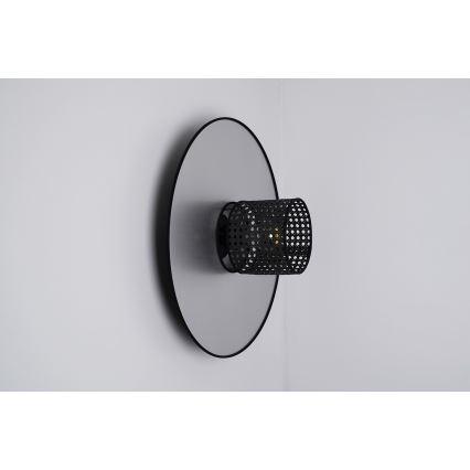 Duolla - Kinkiet TOKYO RATTAN 1xE27/15W/230V śr. 50 cm srebrny/czarny