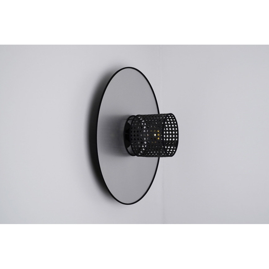 Duolla - Kinkiet TOKYO RATTAN 1xE27/15W/230V śr. 50 cm srebrny/czarny